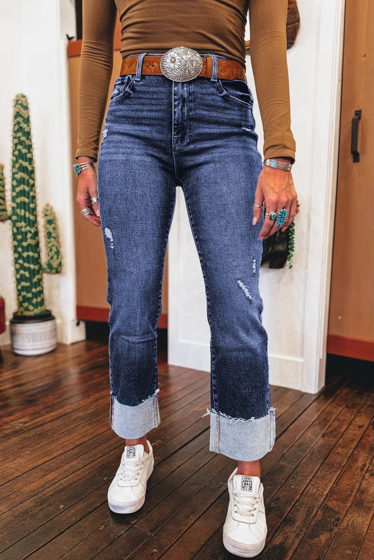 Folded Cuff Straight Jeans RTS