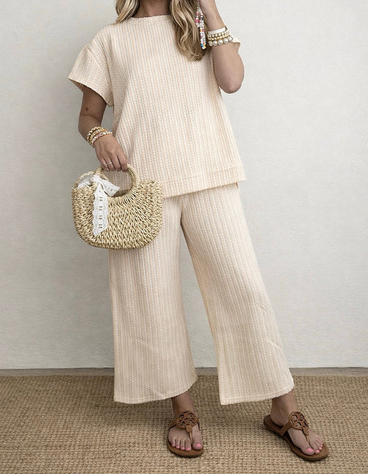 Beige Textured Loose Set