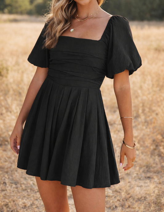 Black Square Neck Romper March.